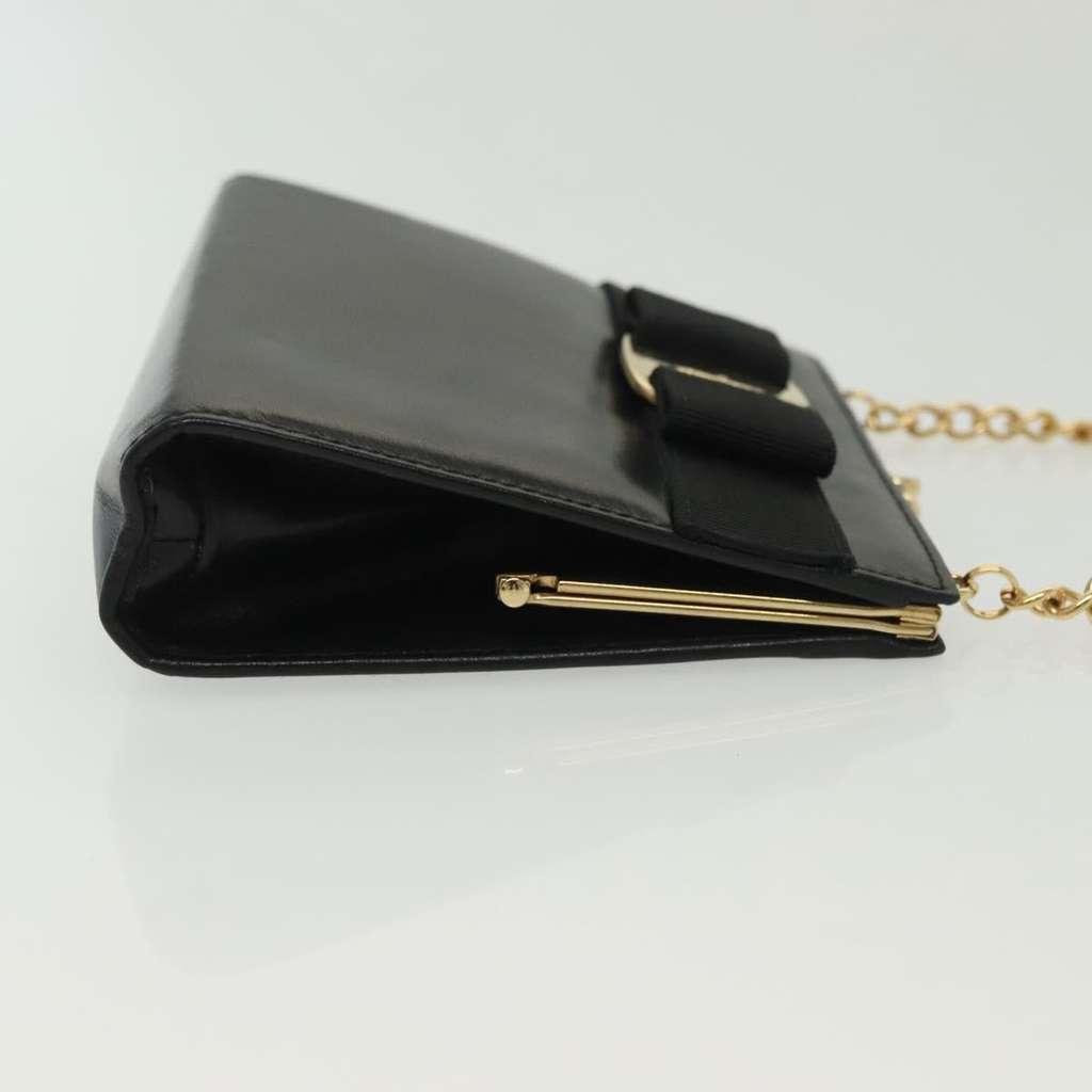 Salvatore Ferragamo Vala Shoulder Bag Black Leather Good condition - Inside View