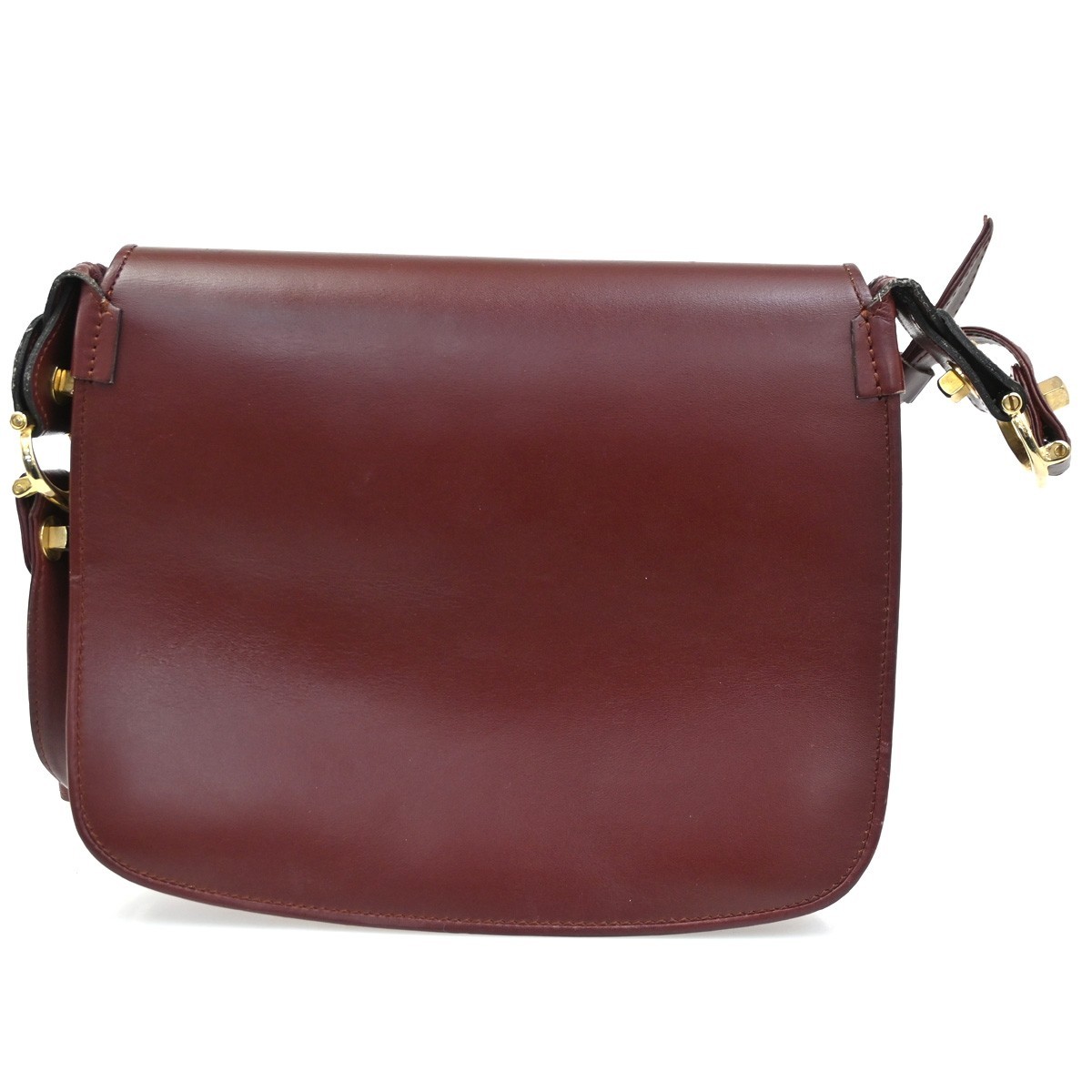 Cartier Must de Cartier Shoulder Bag Burgundy Leather Good condition - Back View