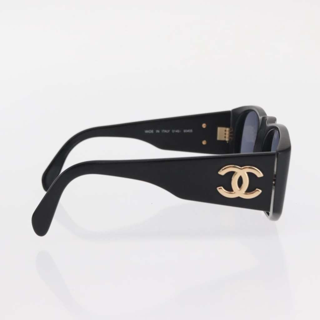 Chanel Logo CC Sunglasses Black Plastic Good condition - Inside View