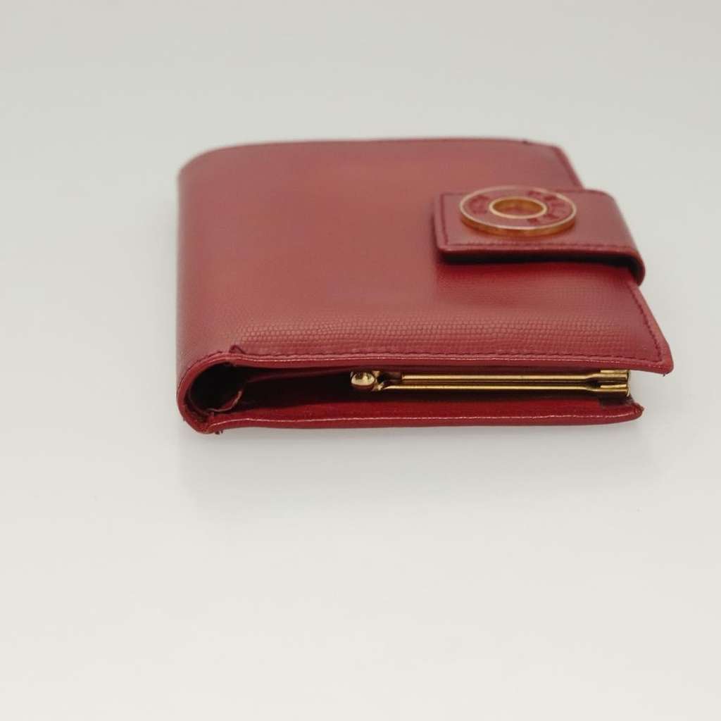 Celine Circle Logo Compact Wallet Red Leather Good condition - Inside View