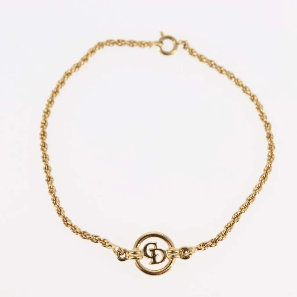 Dior Vintage Logo Bracelet Gold Metal Good - Back View