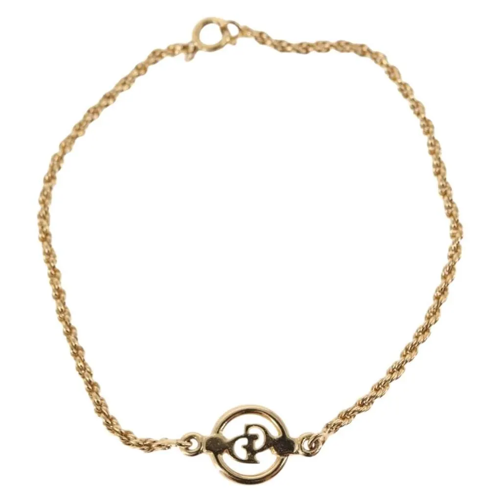Dior Vintage Logo Bracelet Gold Metal Good - Inside View