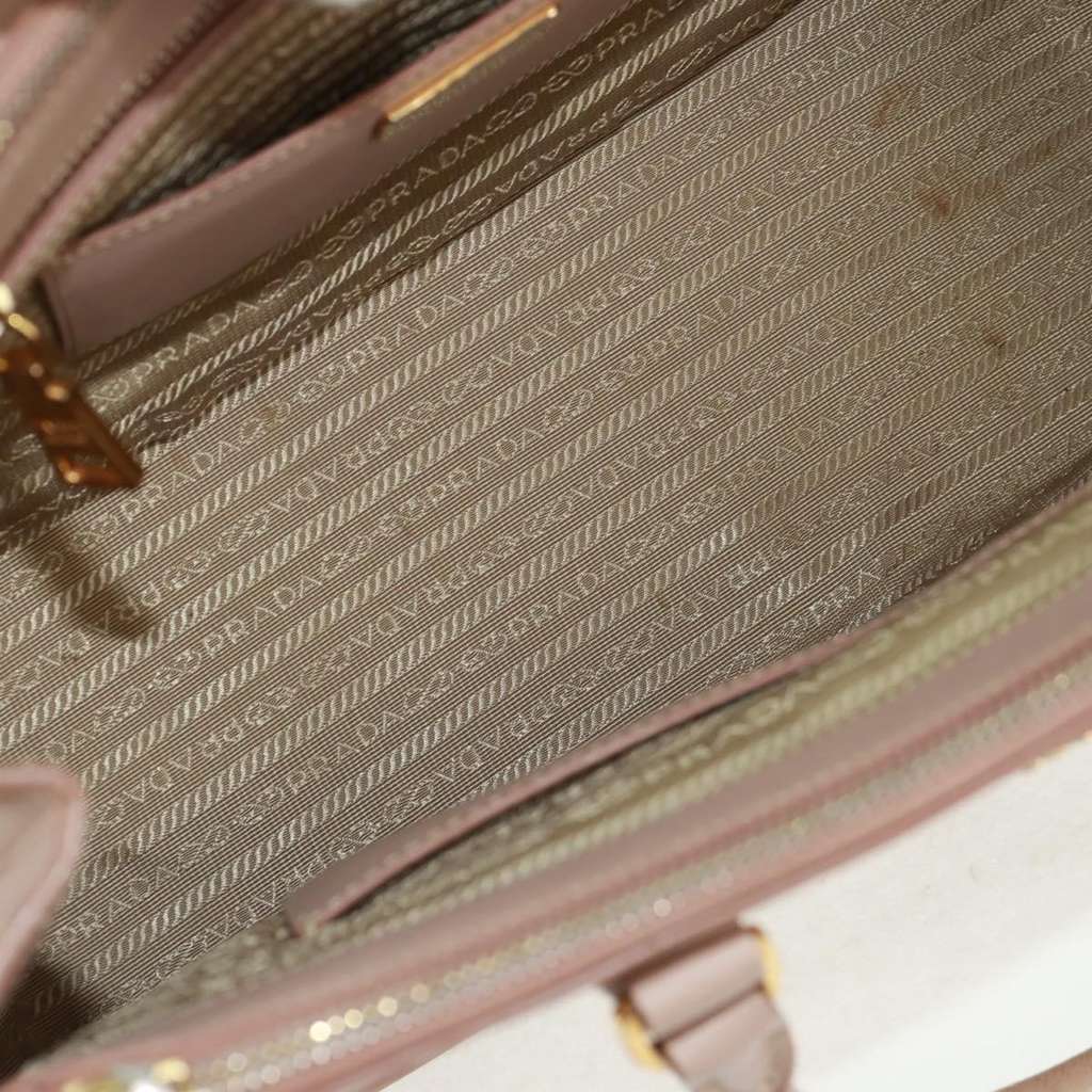 Prada Double Zip Lux Tote Pink Leather Fair condition - Box View