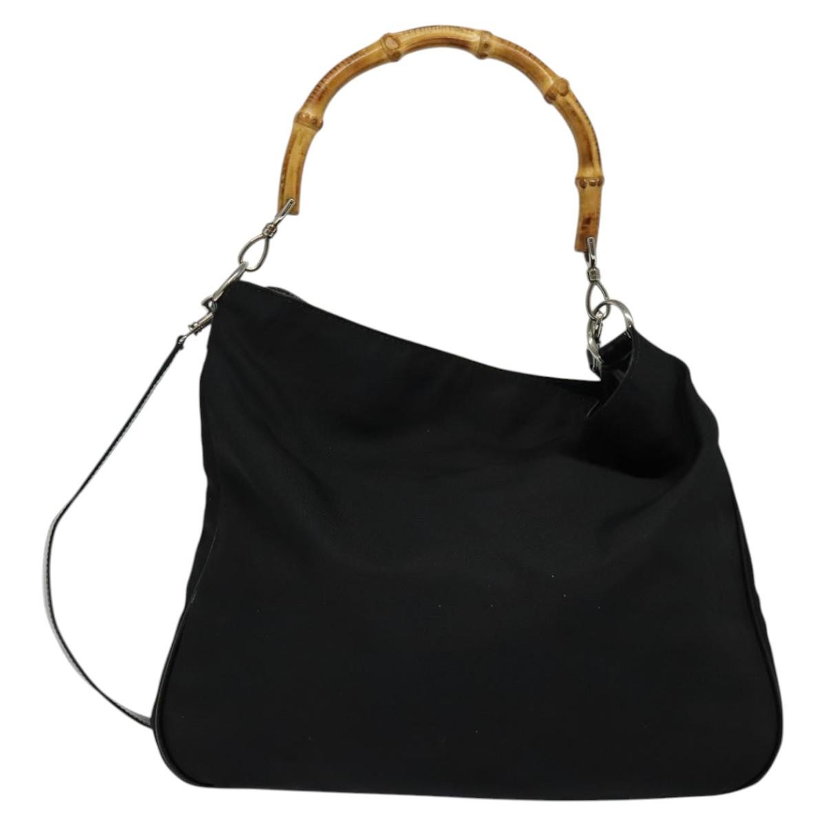 Gucci Vintage Bamboo Shoulder Bag Black Good condition - Back View