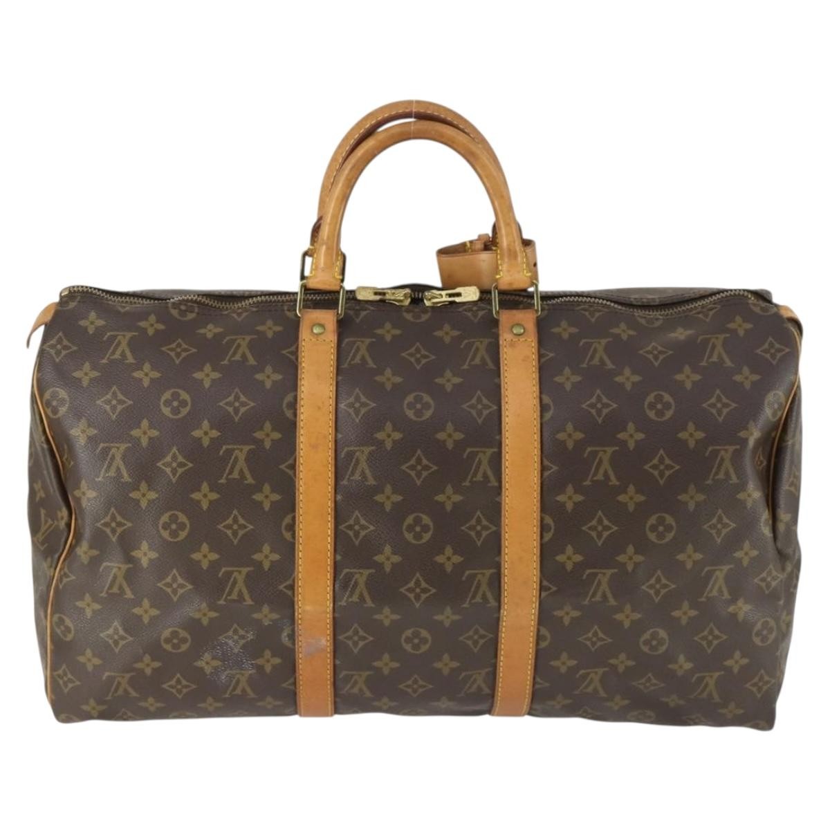 Louis Vuitton Keepall Bag Brown Canvas Fair condition - Back View
