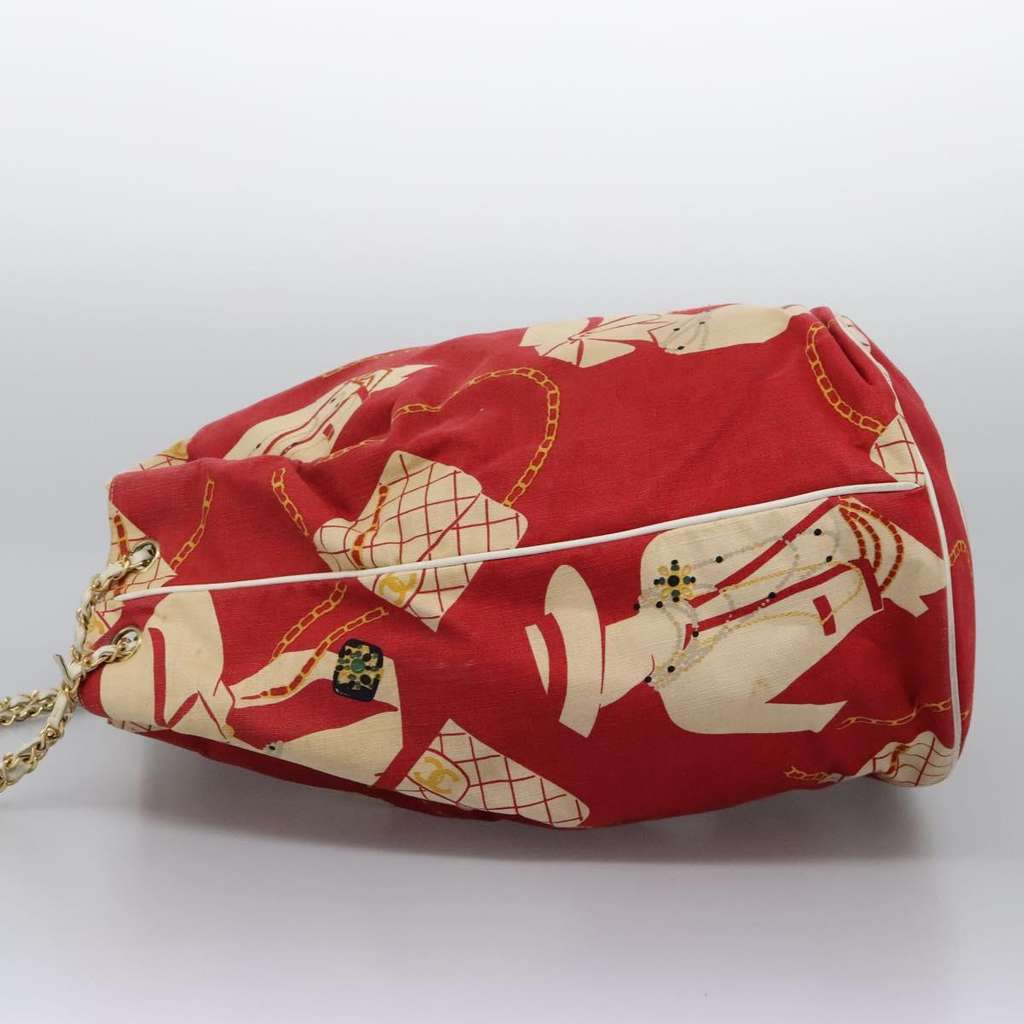 Chanel Chain Shoulder Bag Red Canvas Good condition - Inside View
