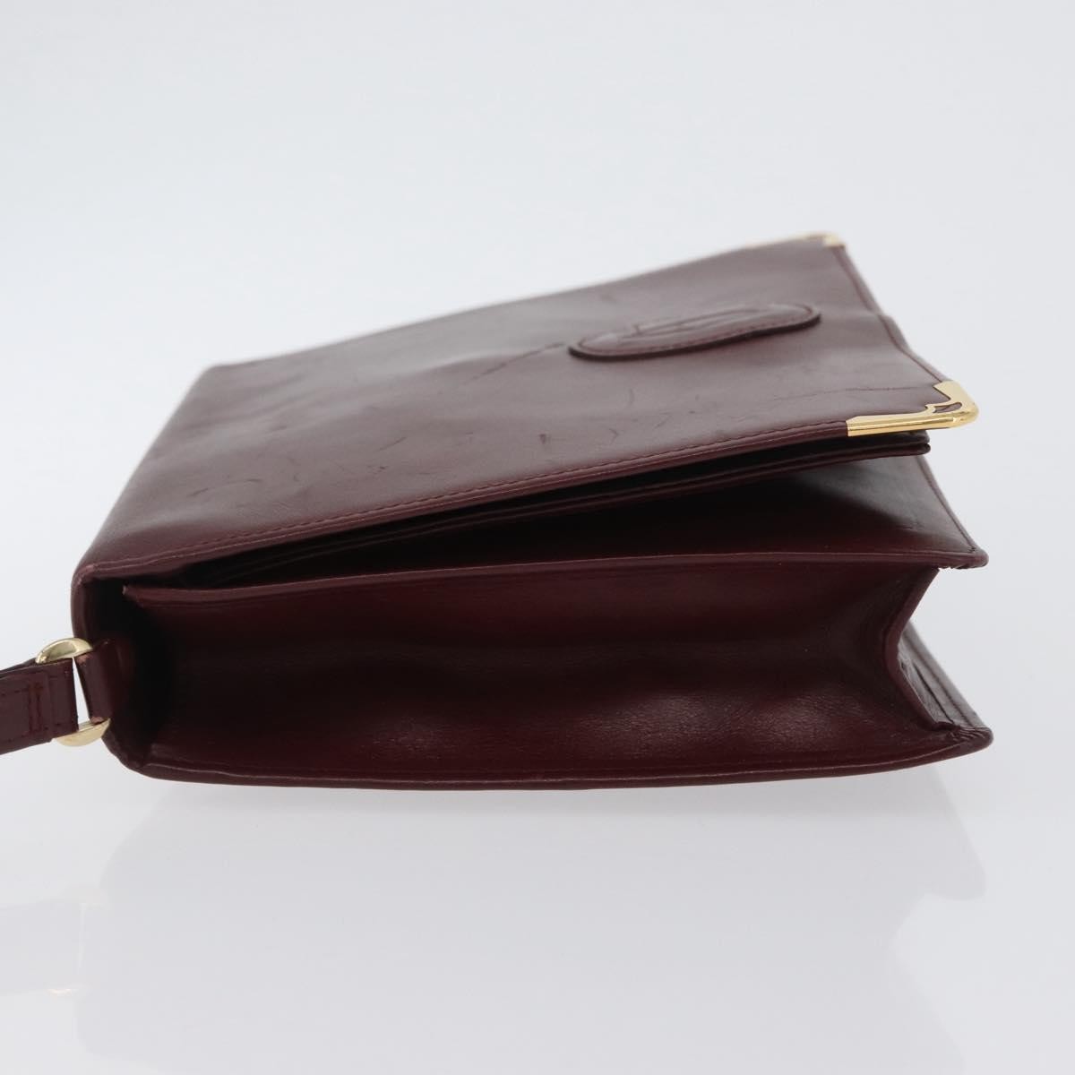 Cartier Must de Cartier Clutch bag Burgundy Leather Fair condition - Model View