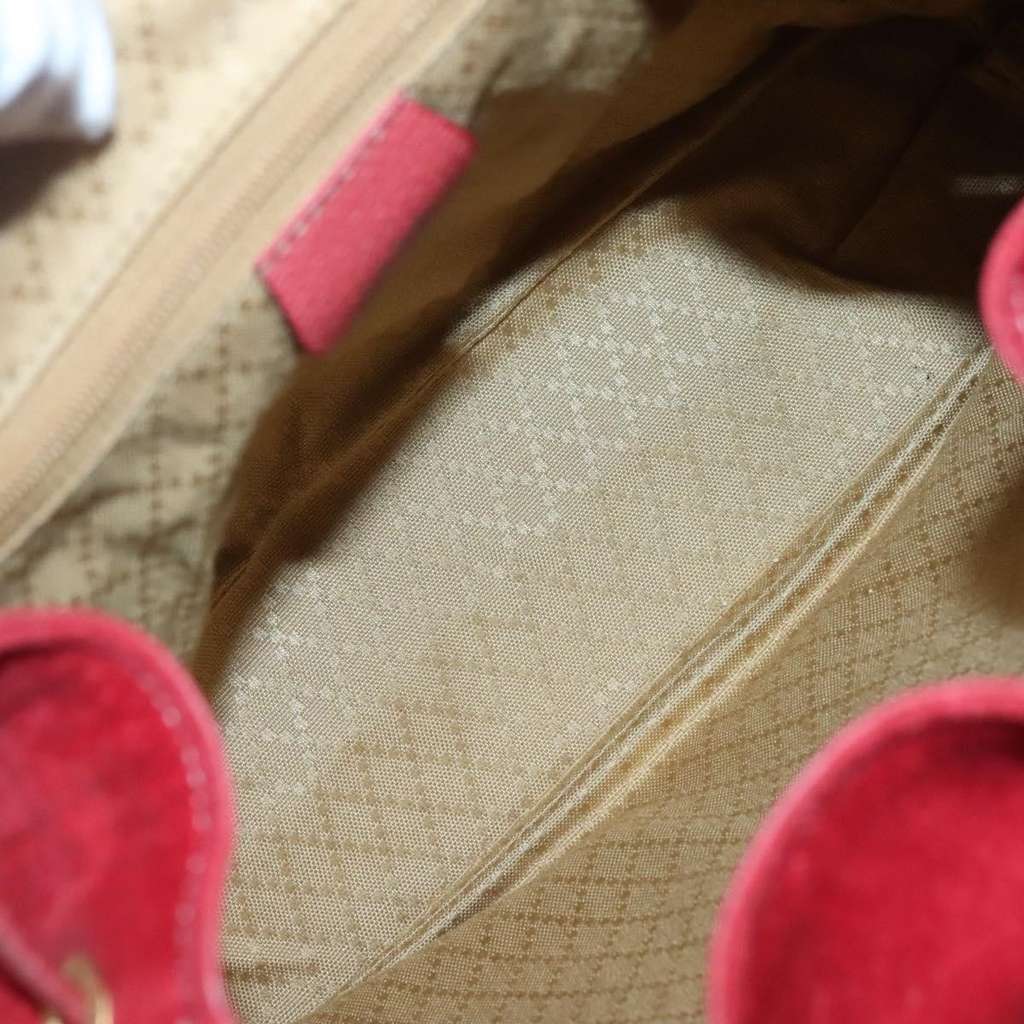 Gucci Bamboo Tassel Backpack Red Suede Good condition - Box View