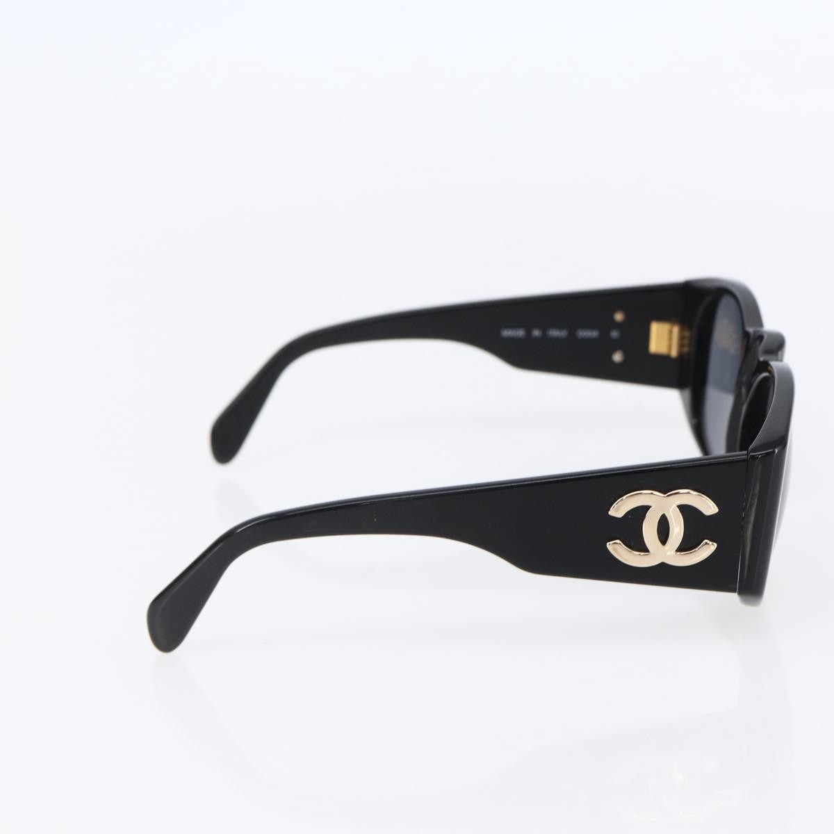 Chanel Logo CC Sunglasses Black Plastic Good condition - Inside View