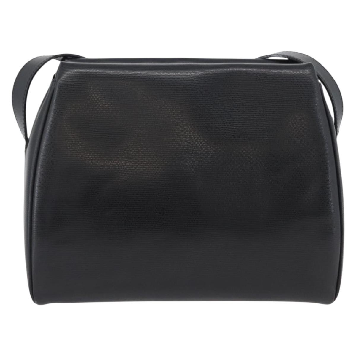 Celine Circle Logo Shoulder Bag Black Leather Good condition - Back View