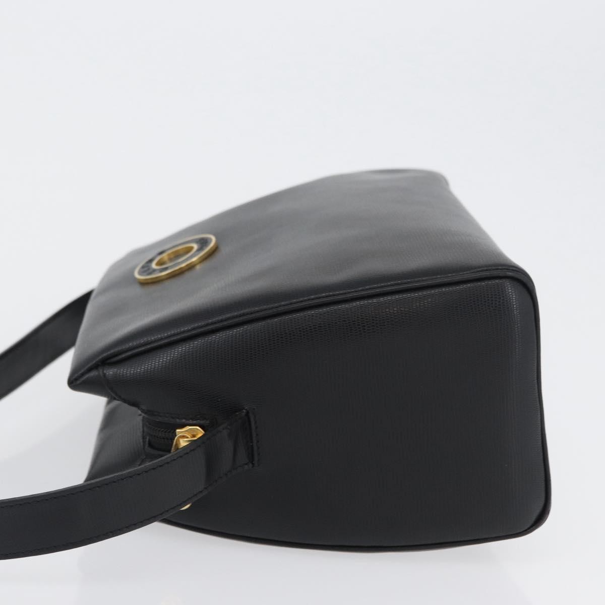 Celine Circle Logo Shoulder Bag Black Leather Good condition - Model View