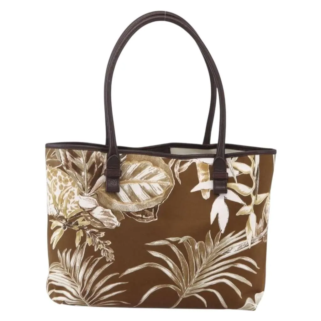 Salvatore Ferragamo Vintage Tote bag Brown Canvas Good - Back View