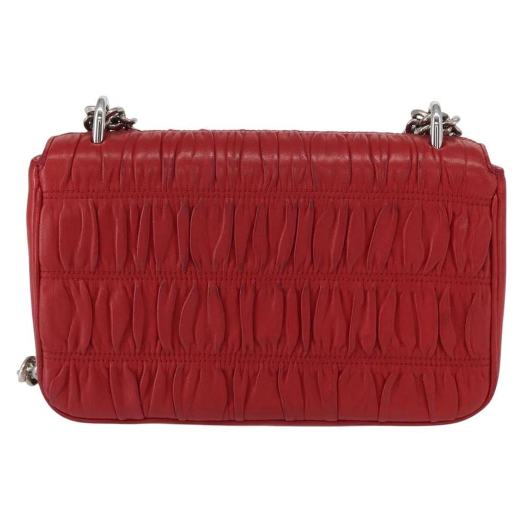 Prada Gaufre Chain Flap Shoulder Bag Red Leather Good condition - Back View