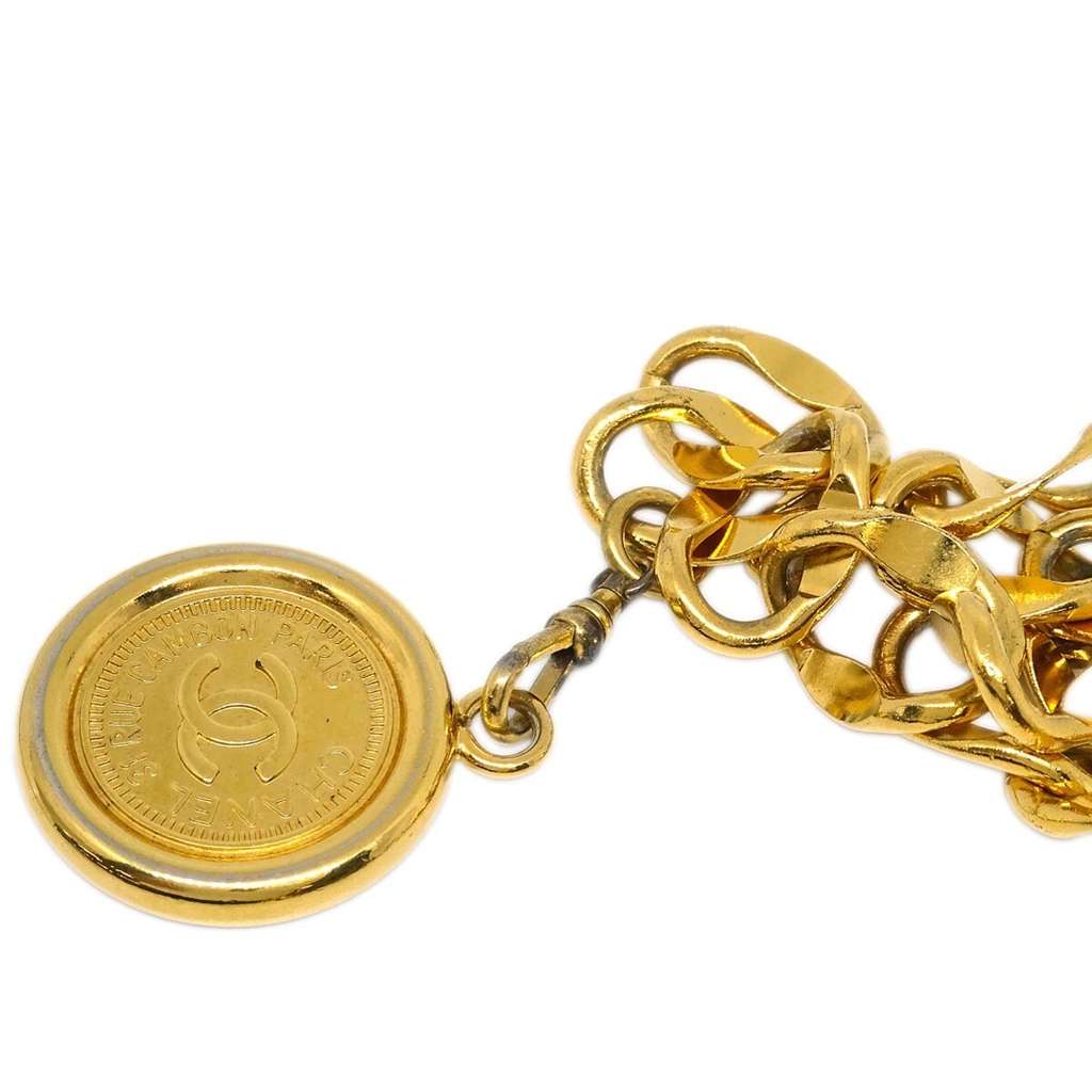 Chanel Vintage Medallion Logo Chain Belt Gold Good condition - Back View