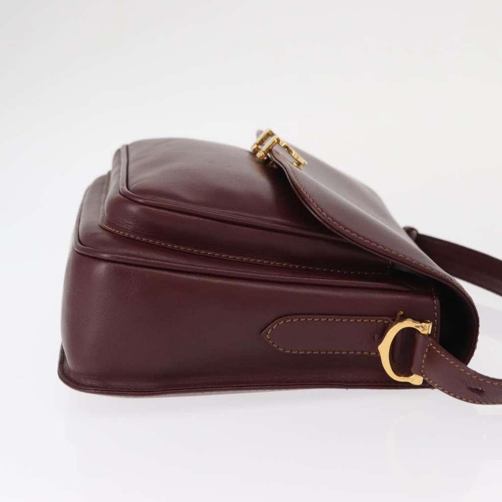 Cartier Must de Cartier Shoulder Bag Burgundy Leather Good condition - Inside View