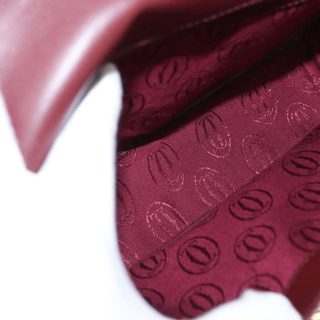 Cartier Must de Cartier Shoulder Bag Burgundy Leather Good condition - Box View