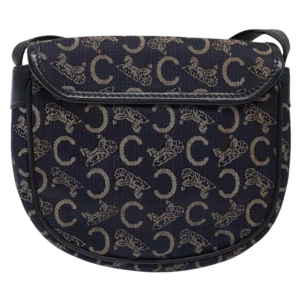 Celine C Sulky Shoulder bag Navy Canvas Good condition - Back View