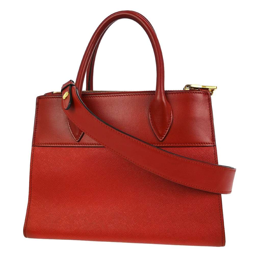 Prada Paradigme Tote Red Leather Good condition - Back View