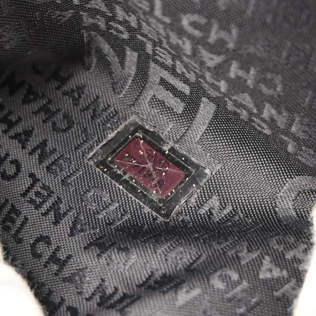 Chanel Square Stitch CC Boston Bag Black Leather Good condition - Box View