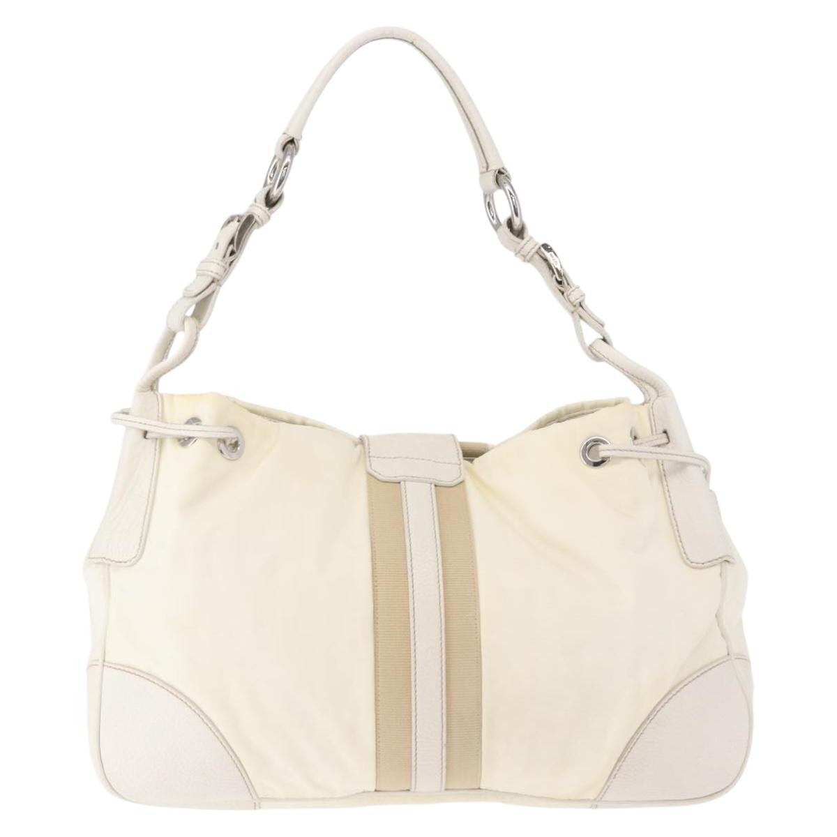 Prada Re-Edition 2002 Moon Handle Bag White Good condition - Back View