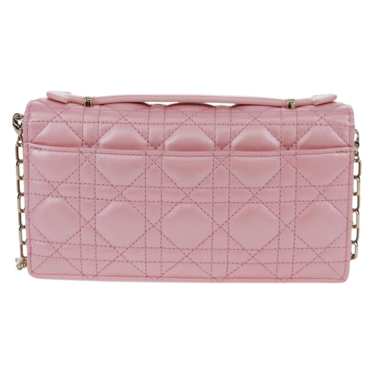 Christian Dior My Dior Top Handle Flap Bag Pink Leather Good condition - Back View