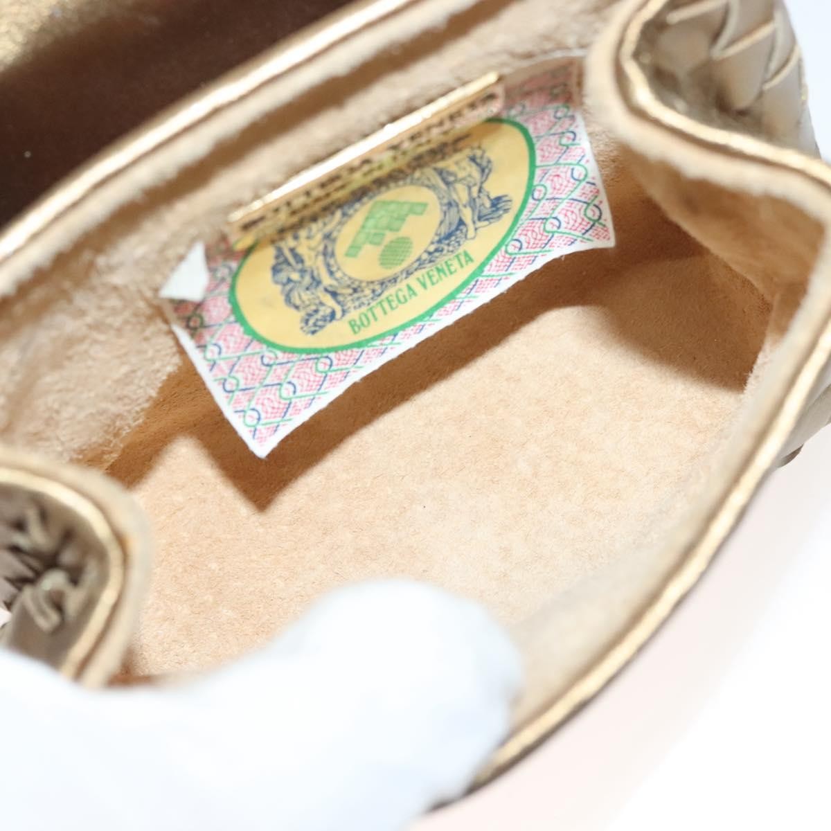 Bottega Veneta Chain Flap Shoulder Bag Gold Leather Good condition - Box View