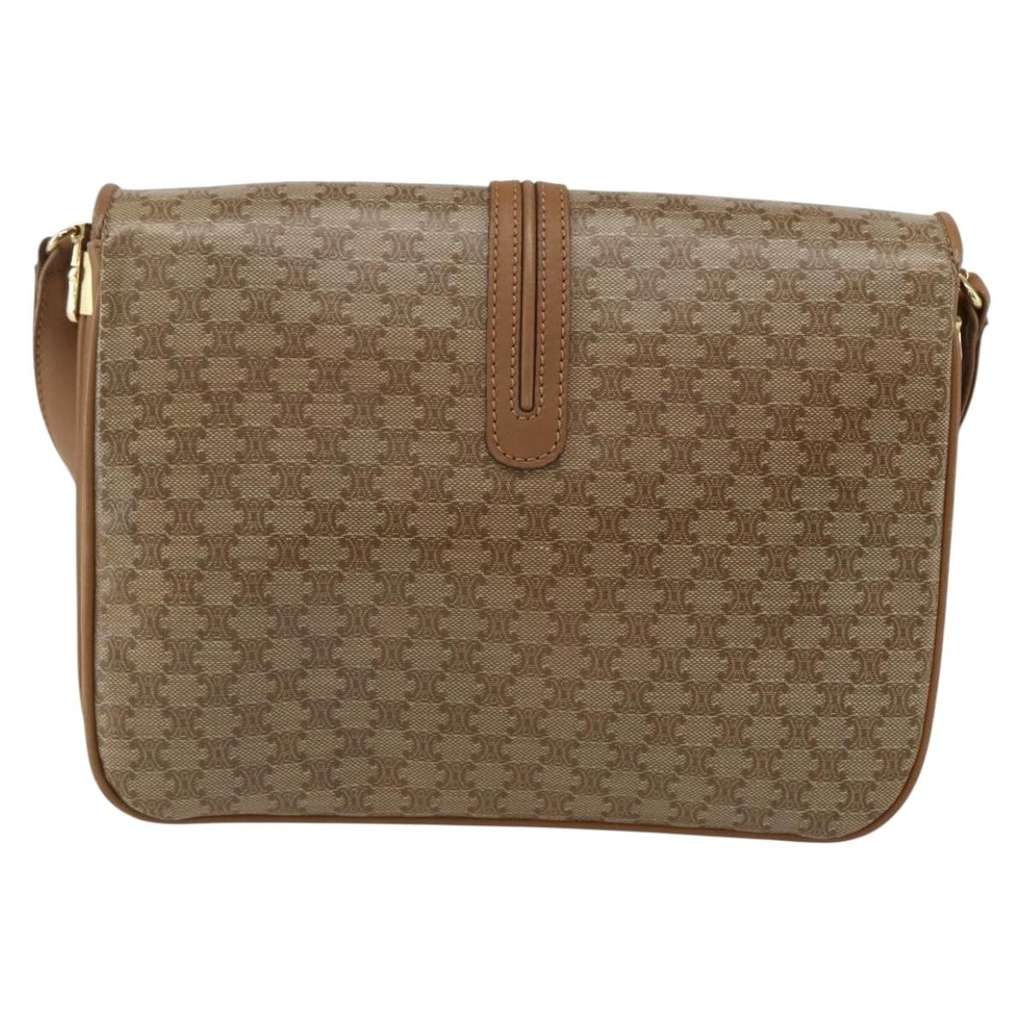 Celine Vintage Macadam Shoulder Bag Beige Canvas Good condition - Back View