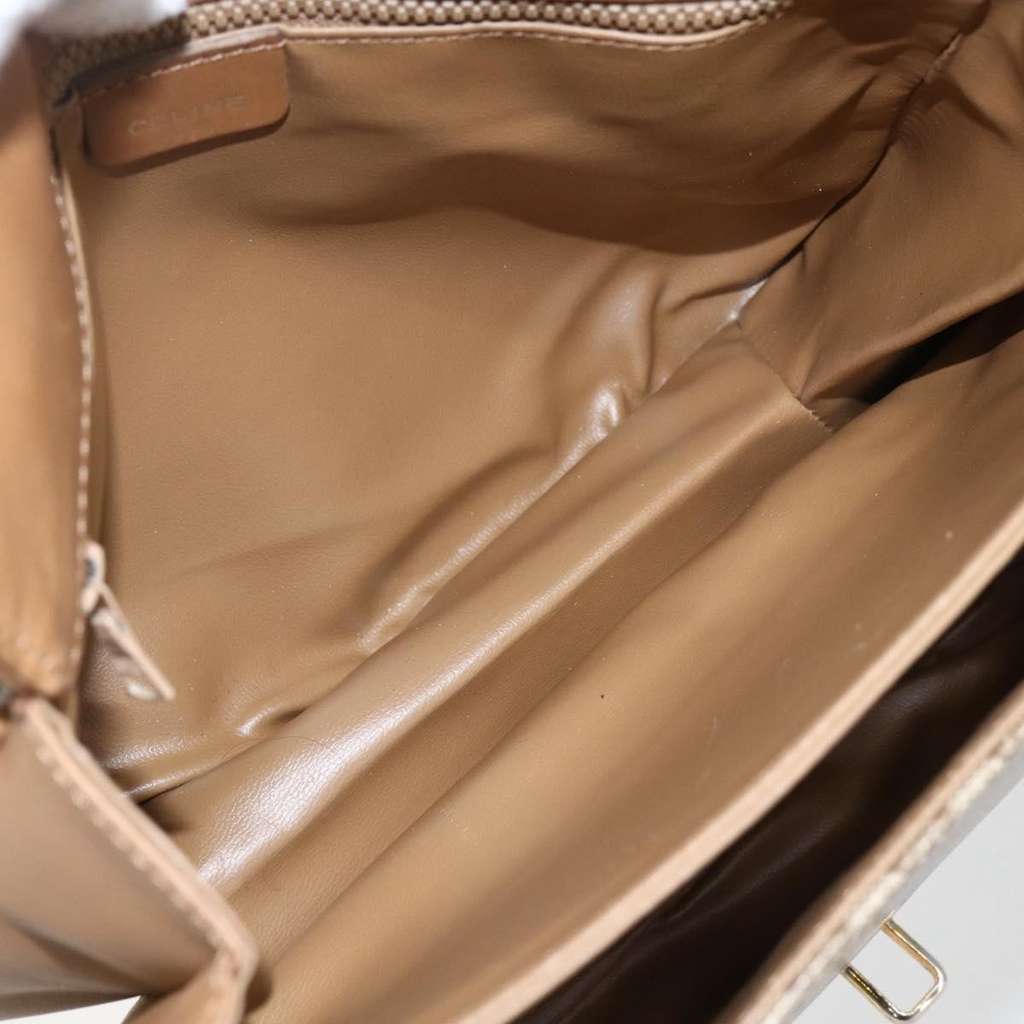 Celine Vintage Macadam Shoulder Bag Beige Canvas Good condition - Box View