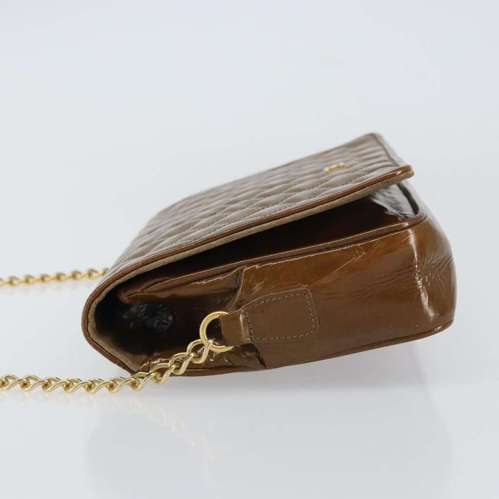 Bally Vintage Chain Shoulder Bag Brown Good condition - Model View