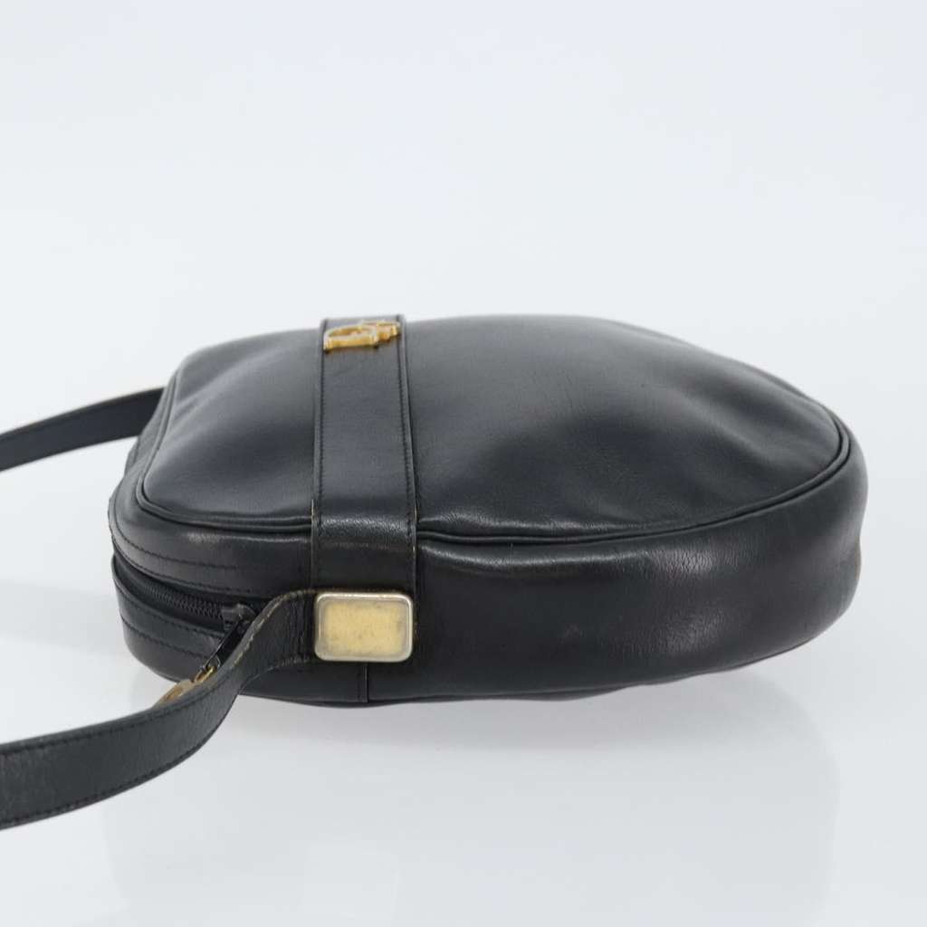 Christian Dior Vintage Shoulder Bag Navy Leather Good condition - Model View