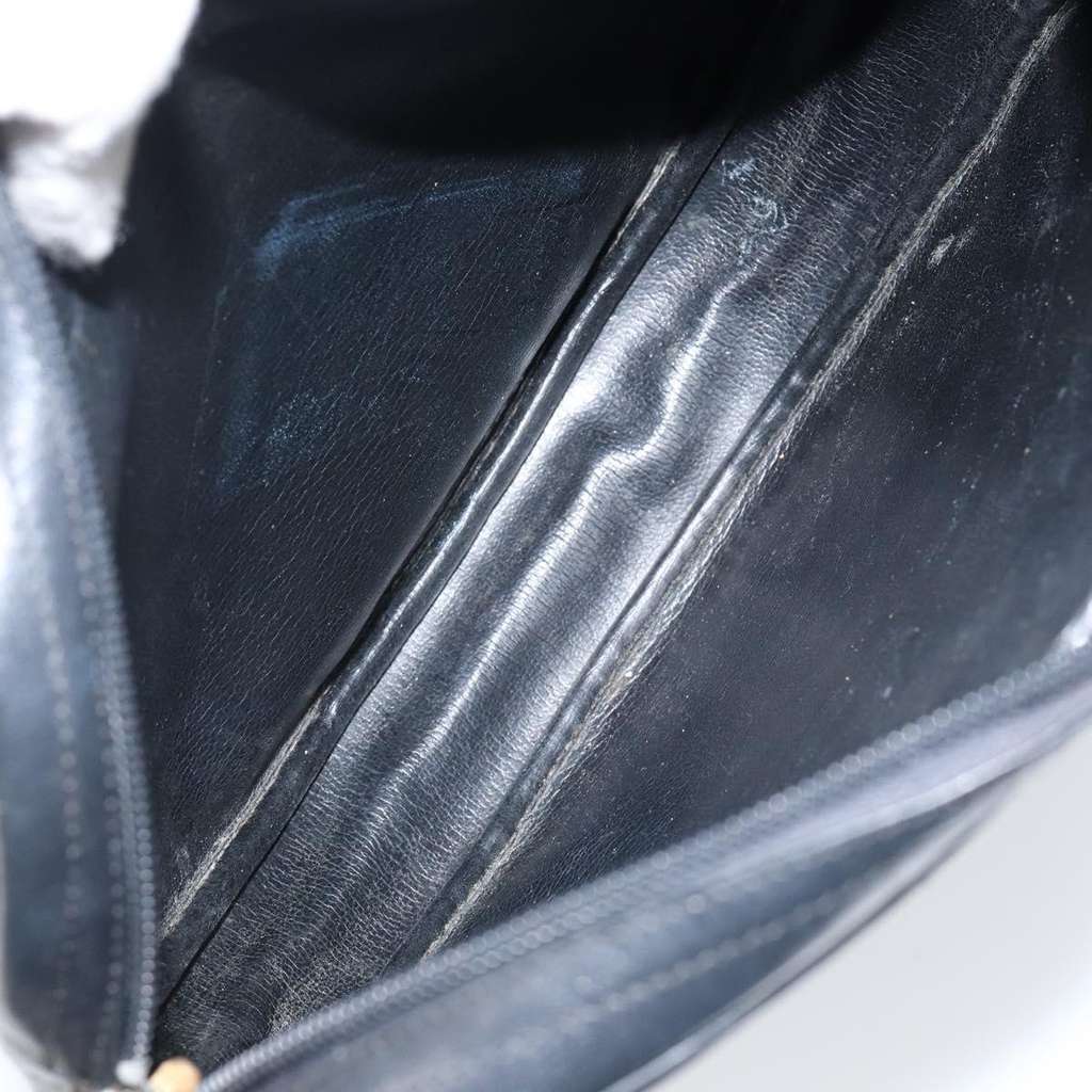 Christian Dior Vintage Shoulder Bag Navy Leather Good condition - Box View