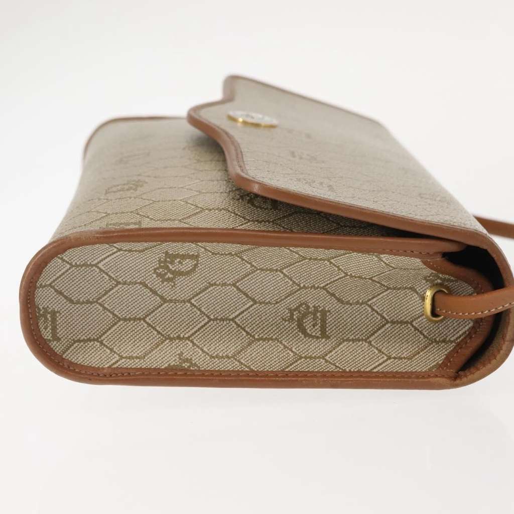 Christian Dior Vintage Honeycomb Flap Crossbody Bag Beige Canvas Good condition - Inside View