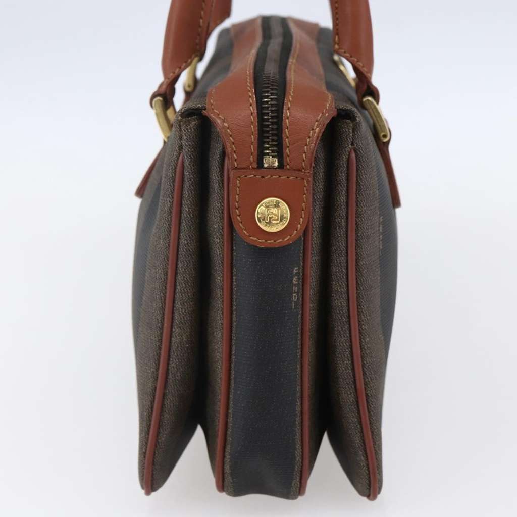 Fendi Vintage Pequin Convertible Boston Bag Brown Canvas Good condition - Model View