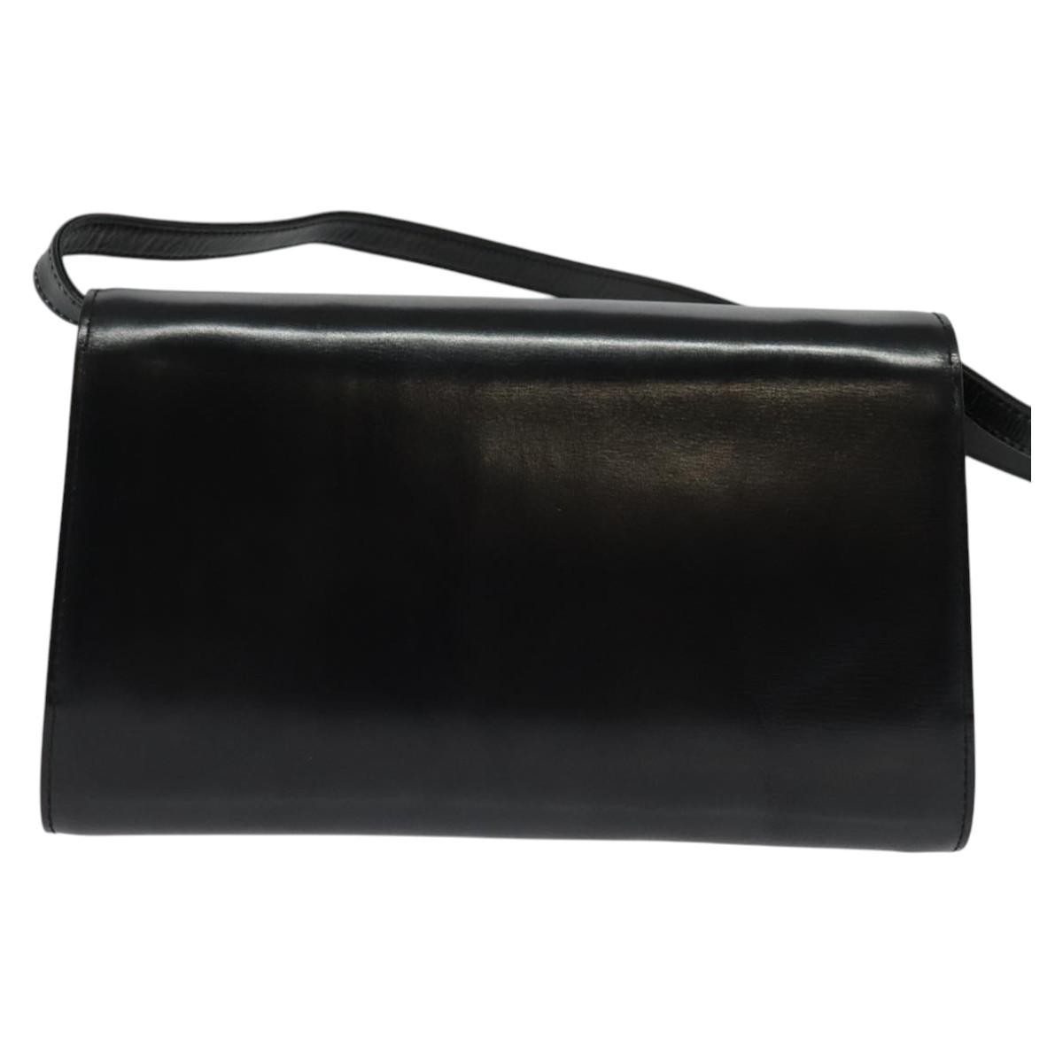 Gucci Vintage Shoulder Bag Black Leather Good condition - Back View