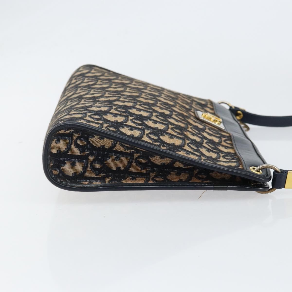 Christian Dior Vintage Trotter Shoulder Bag Navy Canvas Good condition - Inside View