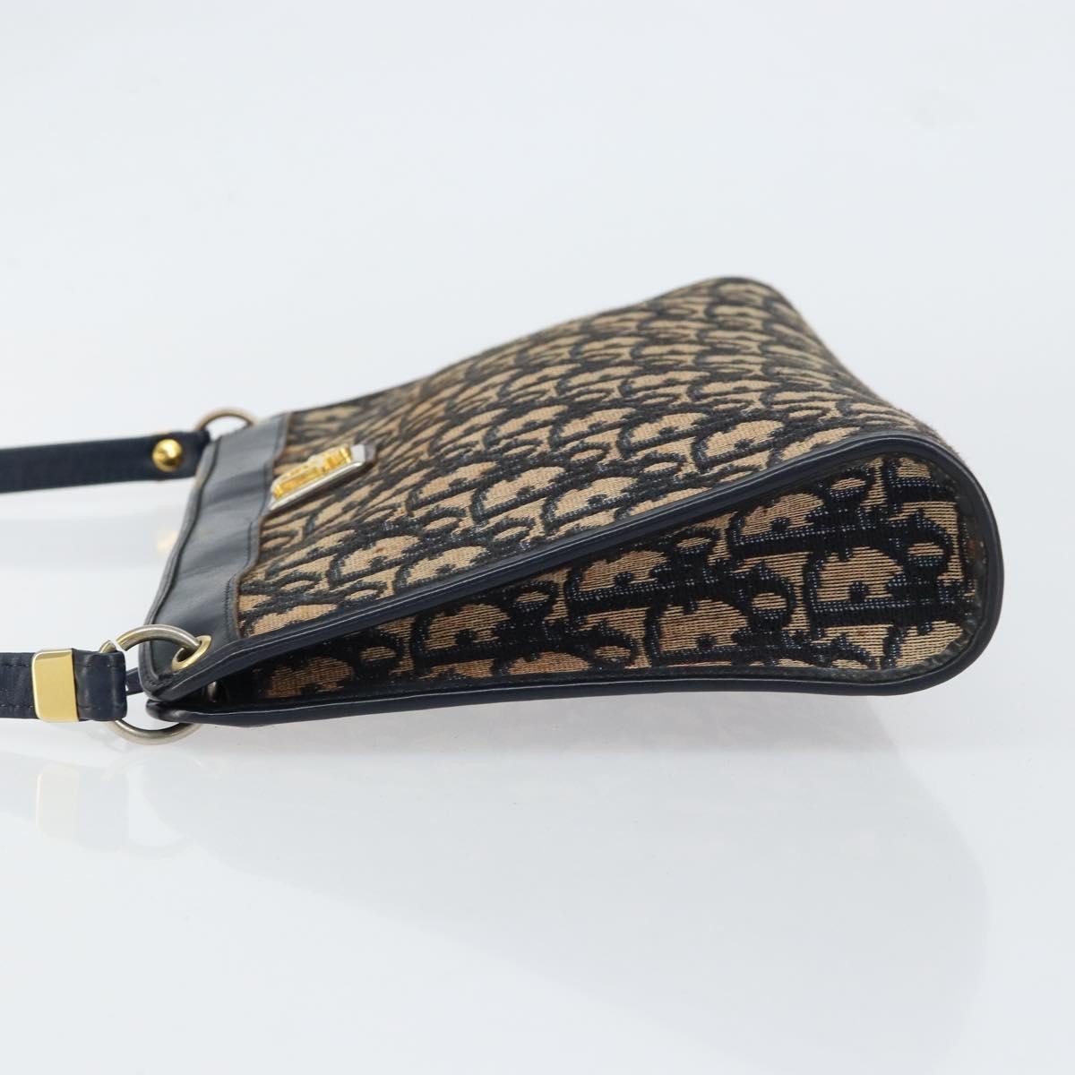 Christian Dior Vintage Trotter Shoulder Bag Navy Canvas Good condition - Model View