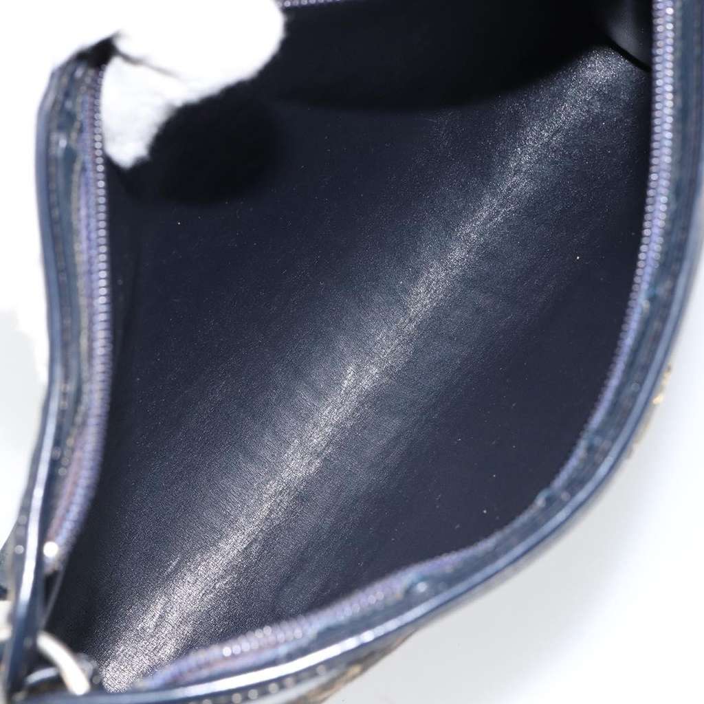 Christian Dior Vintage Trotter Shoulder Bag Navy Canvas Good condition - Box View