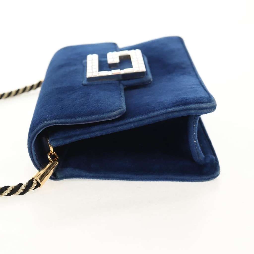 Gucci G Broadway Shoulder Bag Blue Velvet Good condition - Inside View