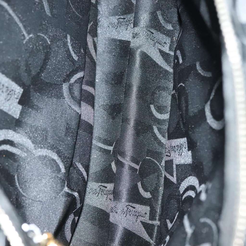 Salvatore Ferragamo Gancini Shoulder Bag Black Leather Good condition - Box View