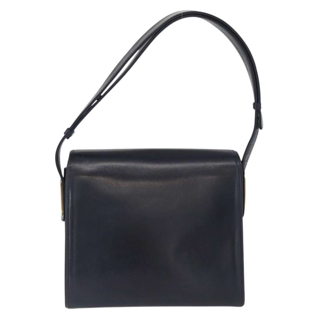 Gucci Vintage Shoulder Bag Navy Leather Fair condition - Back View