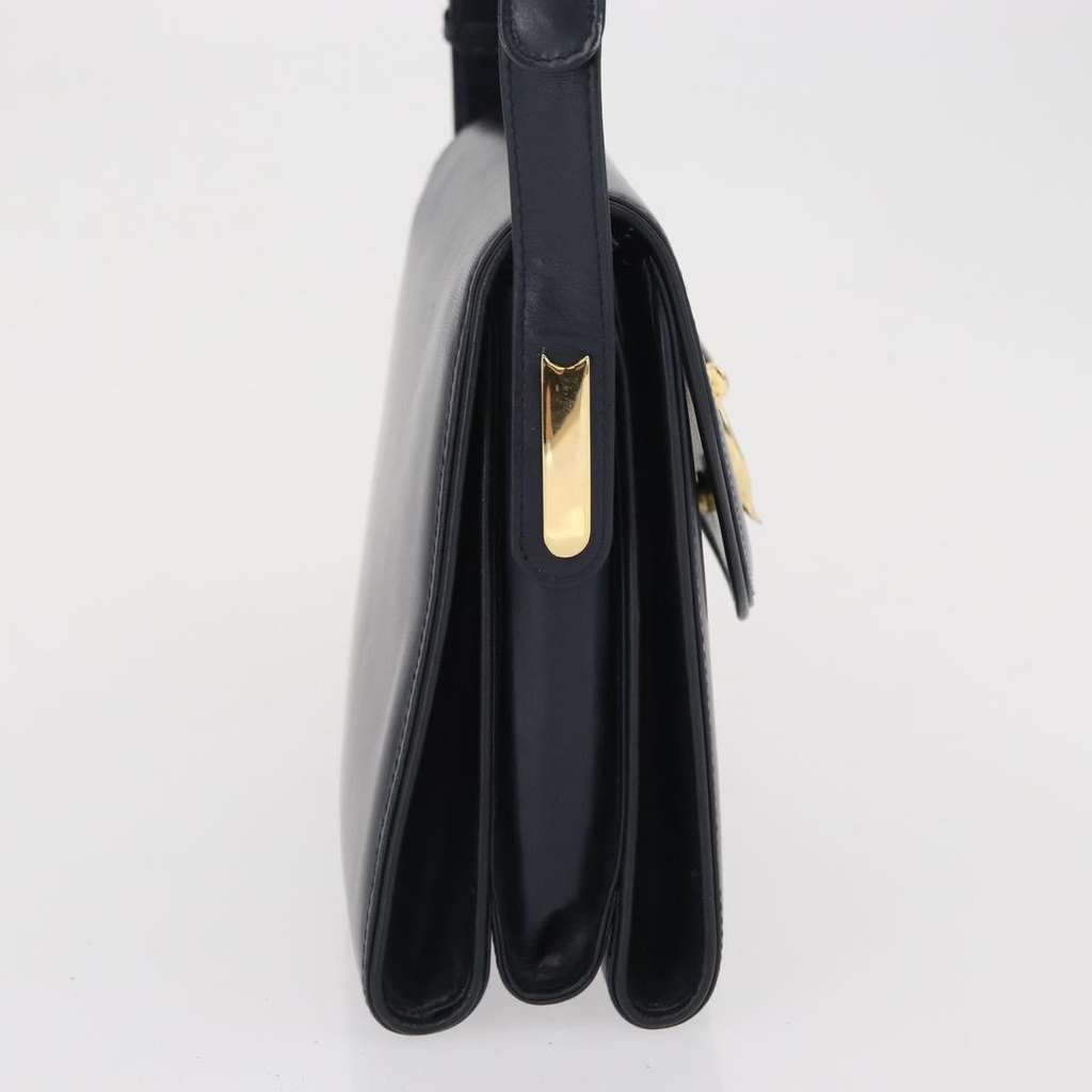 Gucci Vintage Shoulder Bag Navy Leather Fair condition - Model View