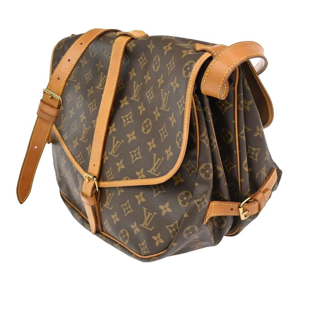 Louis Vuitton Saumur Handbag Brown Canvas Good condition - Inside View