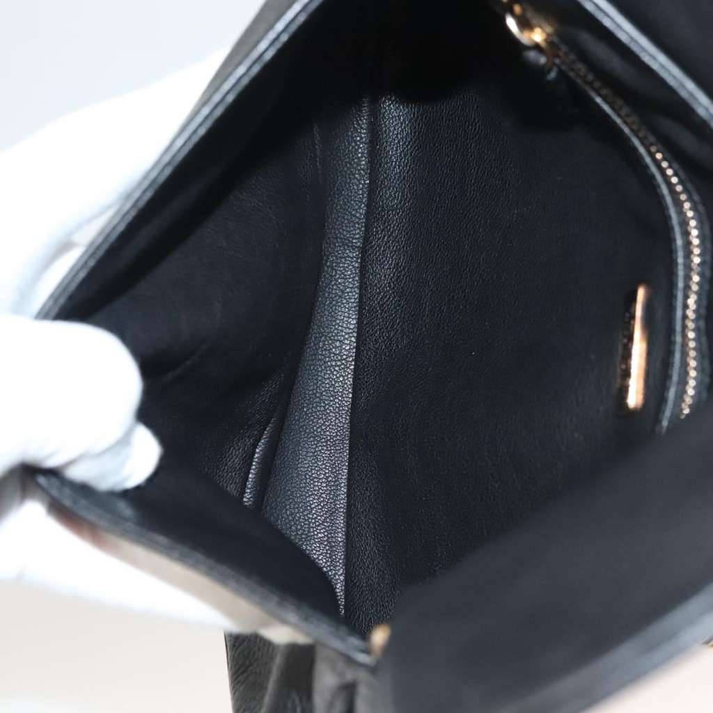 Prada Vintage Chain Flap Shoulder Bag Black Leather Good condition - Box View