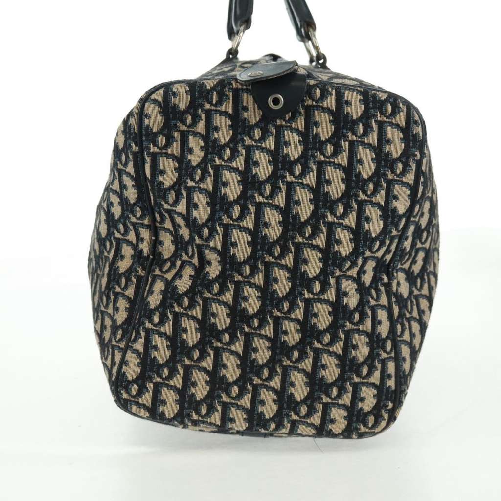 Christian Dior Vintage Trotter Boston Bag Navy Canvas Fair condition - Model View