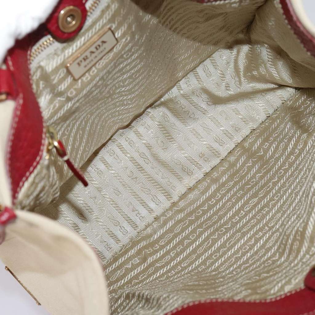 Prada Vintage Tote Beige Canvas Good condition - Box View