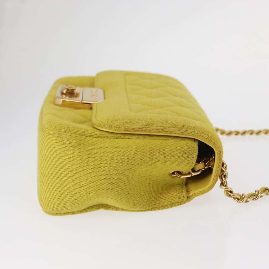 Chanel Chic With Me Flap Bag Yellow Cotton Good condition - Inside View