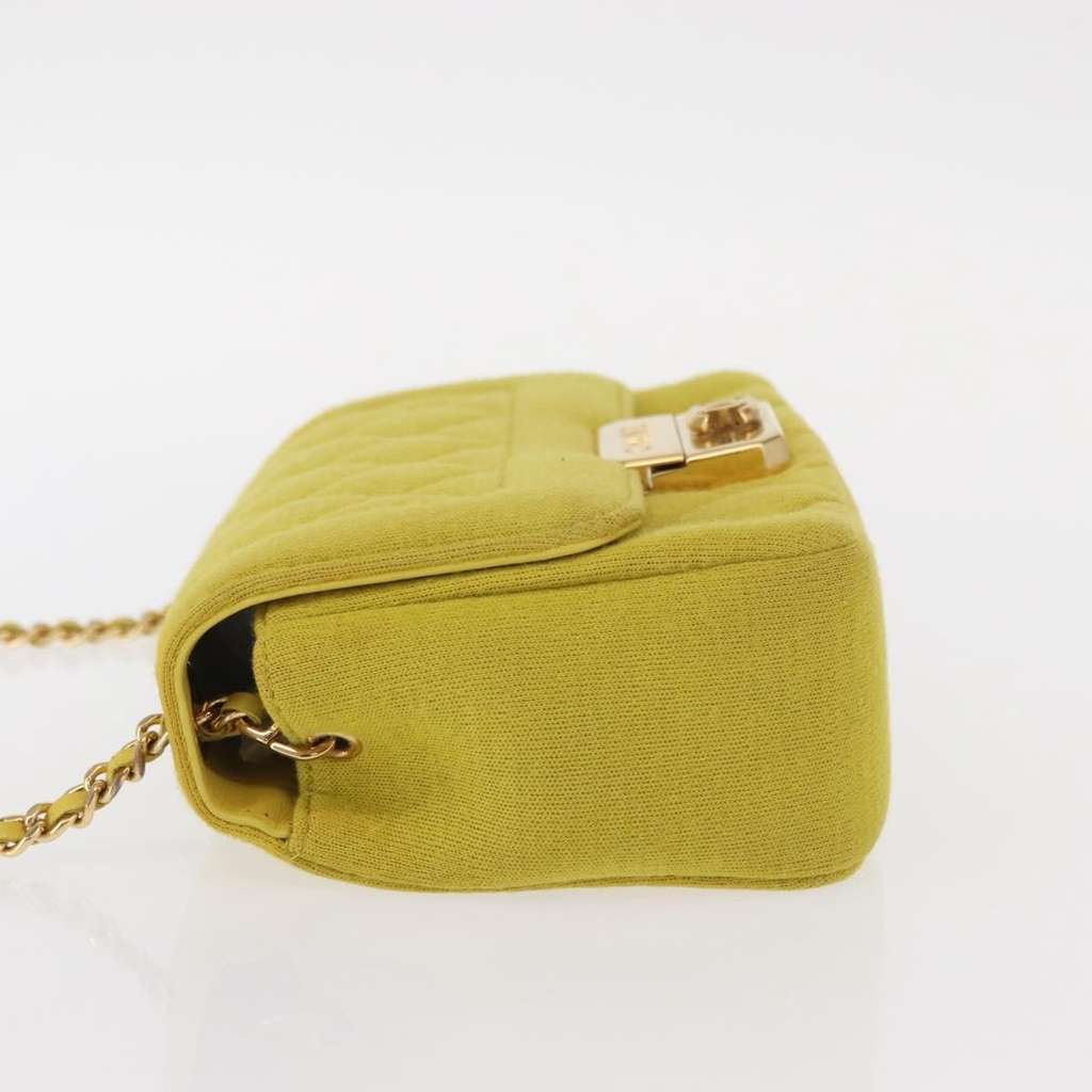 Chanel Chic With Me Flap Bag Yellow Cotton Good condition - Model View
