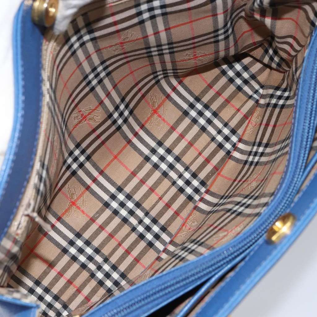 Burberry Vintage Handbag Blue Leather Good condition - Box View