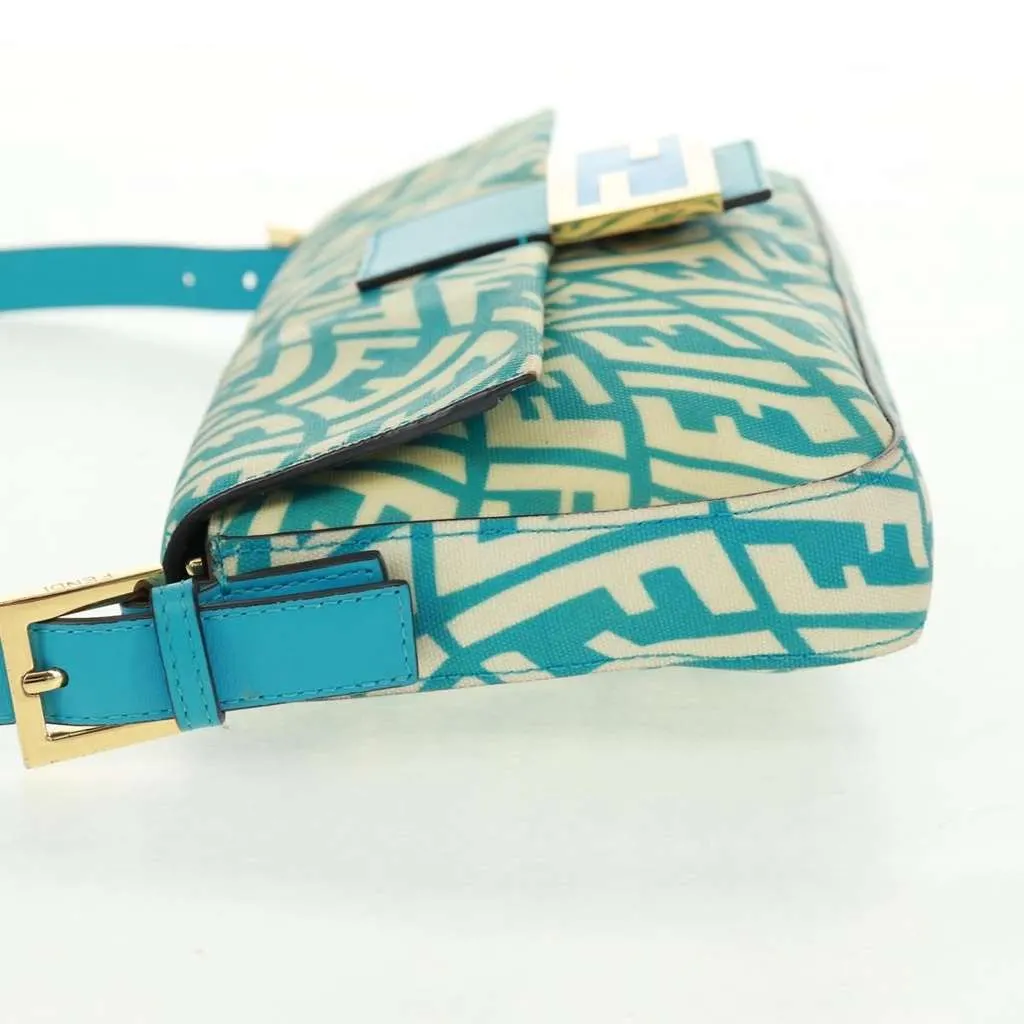 Fendi Baguette 1997 Bag Blue Canvas Good - Model View