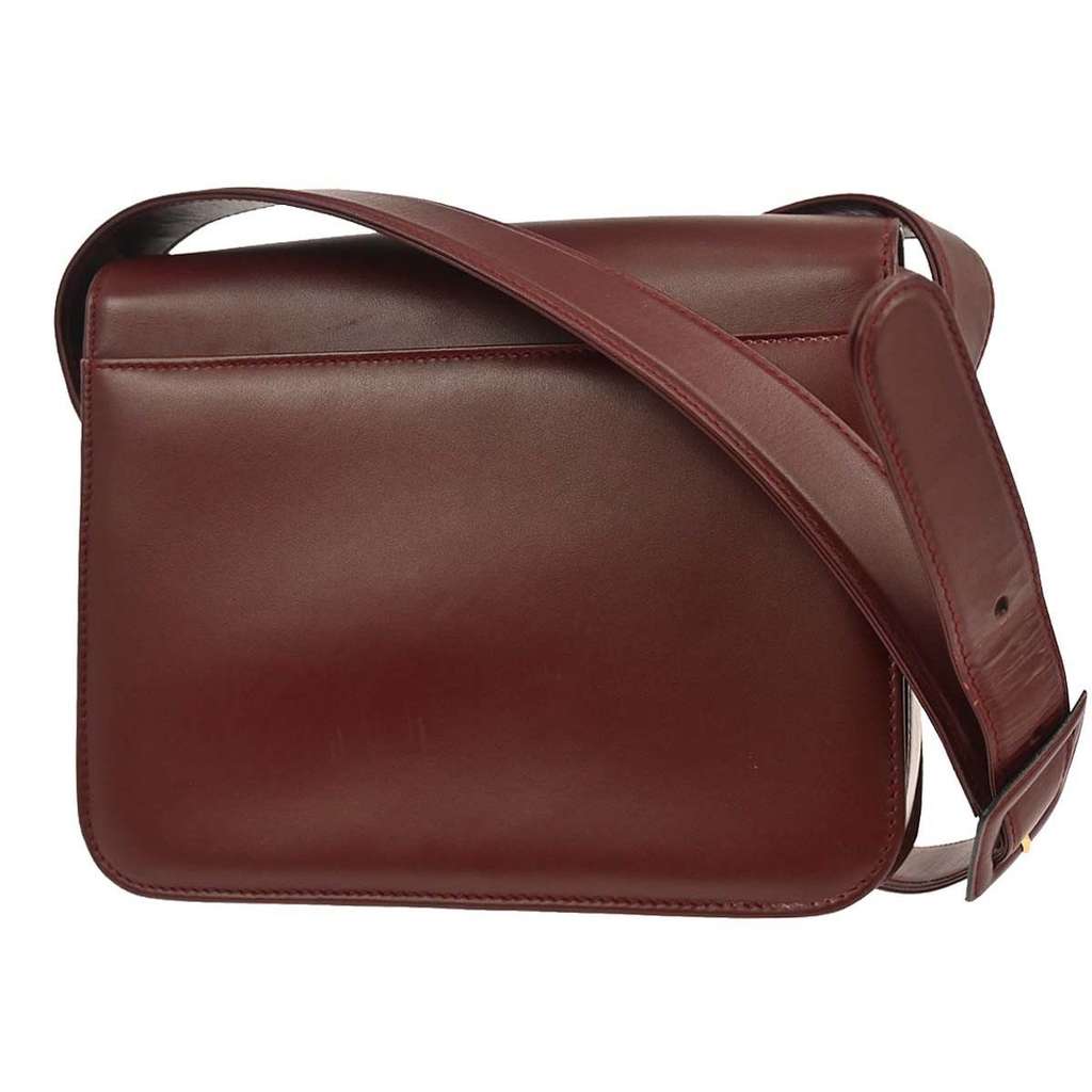 Cartier Must de Cartier Shoulder Bag Burgundy Leather Good condition - Back View
